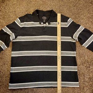 St. John's Bay Long Sleeve Legacy Polo XL - Charcoal Gray